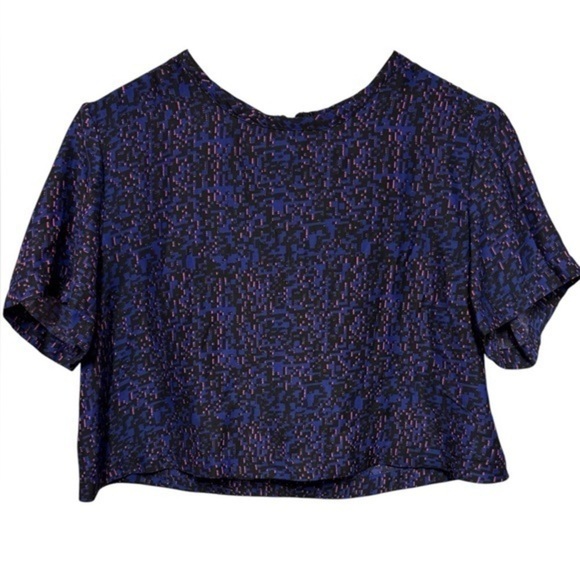 Silence + Noise UO Crop Top Purple, Black and Fuchsia Back Zip SM - Picture 1 of 8